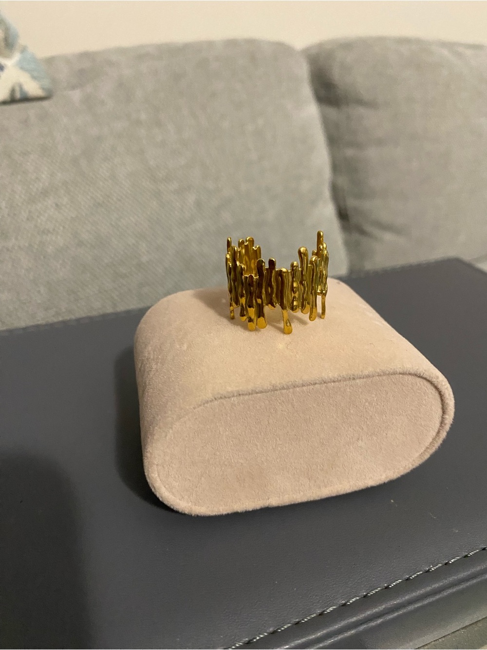 Gold Textured Women’s Statement Ring